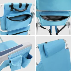 Strandstuhl klappbar hellblau