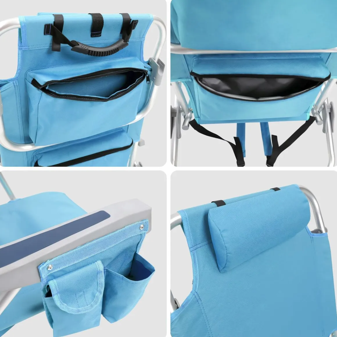 Strandstuhl klappbar hellblau