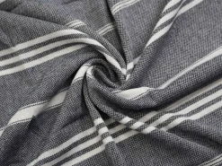 Strandtuch Baumwolle 100 x 180 cm 2er Set dunkelblau/weiss