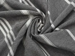 Strandtuch Baumwolle 100 x 180 cm 2er Set anthrazit/weiss