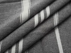 Strandtuch Baumwolle 100 x 180 cm 2er Set anthrazit/weiss