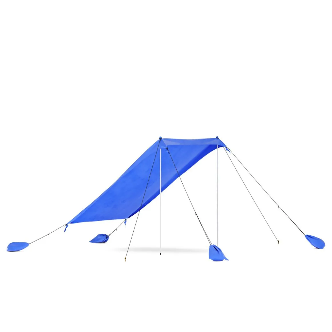 Strandzelt Sonnensegel mit 2 Stangen 210 x 210 x 200 cm blau