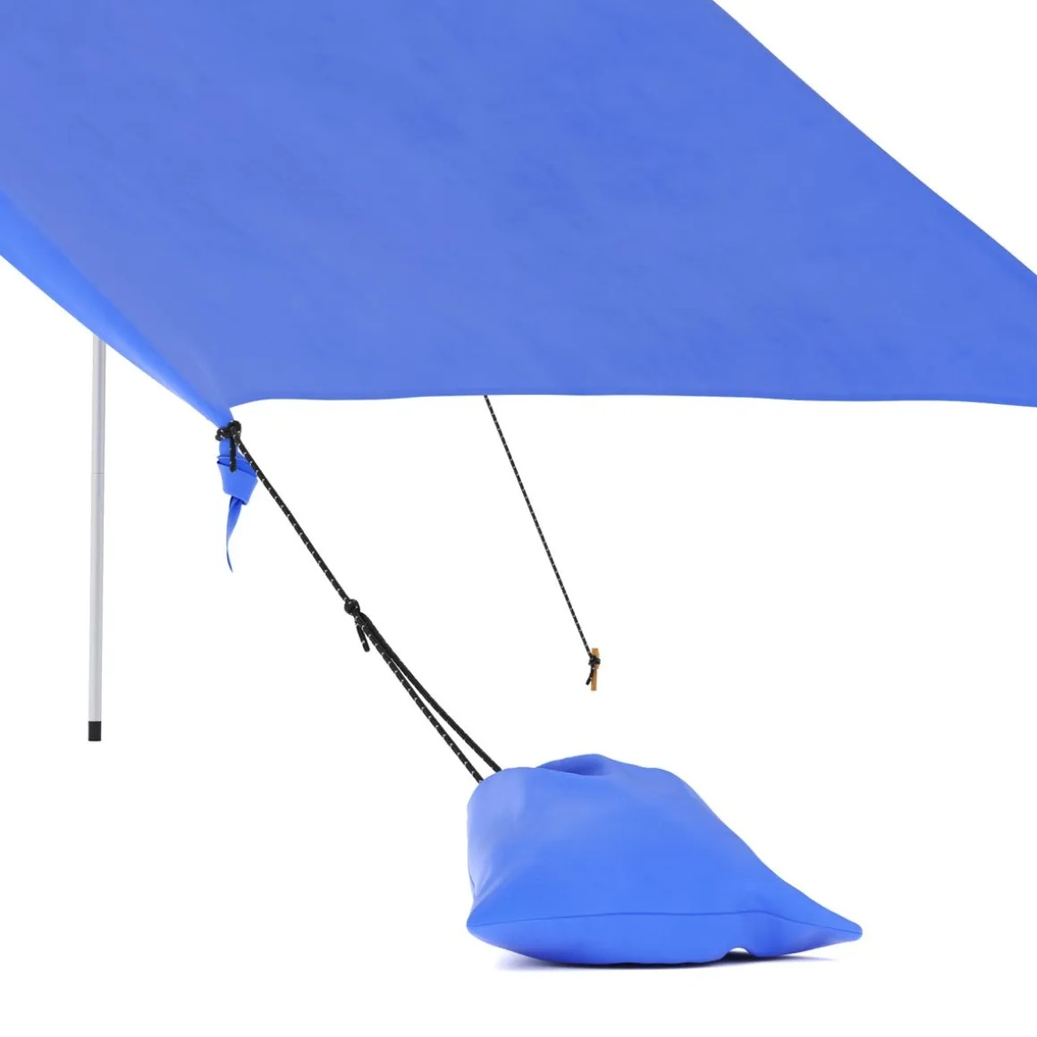 Strandzelt Sonnensegel mit 2 Stangen 210 x 210 x 200 cm blau