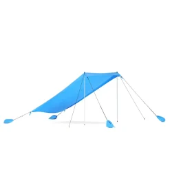 Strandzelt Sonnensegel mit 2 Stangen 280 x 280 x 200 cm hellblau