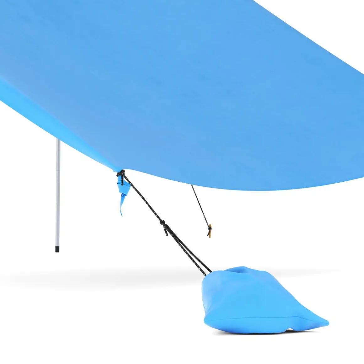 Strandzelt Sonnensegel mit 2 Stangen 280 x 280 x 200 cm hellblau