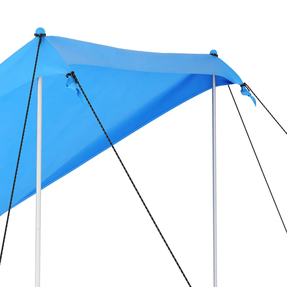 Strandzelt Sonnensegel mit 2 Stangen 280 x 280 x 200 cm hellblau
