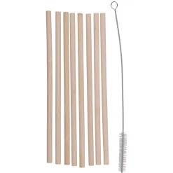 Strohhalm Bambus Set 9-teilig