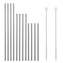 Strohhalm Edelstahl Set 14-teilig