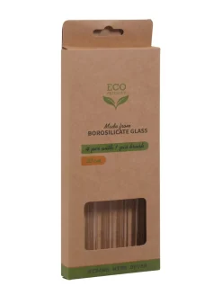 Strohhalm Glas 4er Set