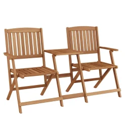 Stuhlset mit Tisch Holz SALEMA