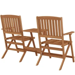 Stuhlset mit Tisch Holz SALEMA