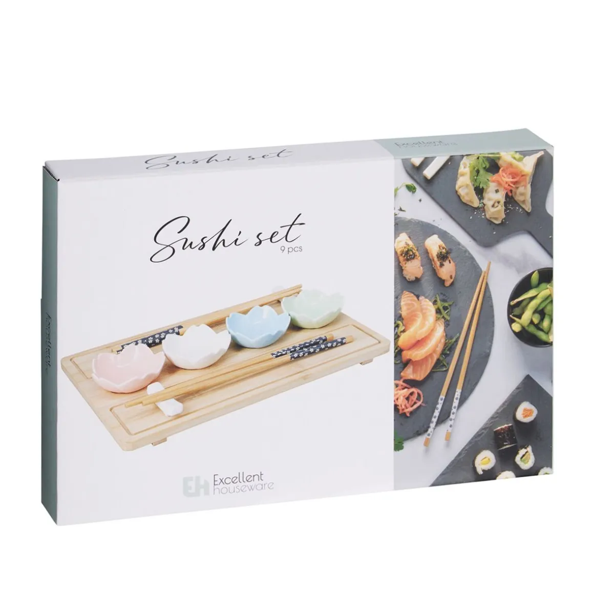 Sushi Set Bambus 9-teilig bunt