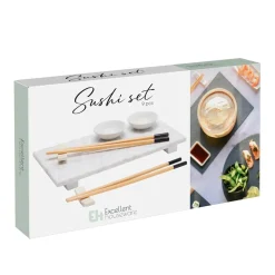 Sushi Set mit Marmorplatte 9-teilig