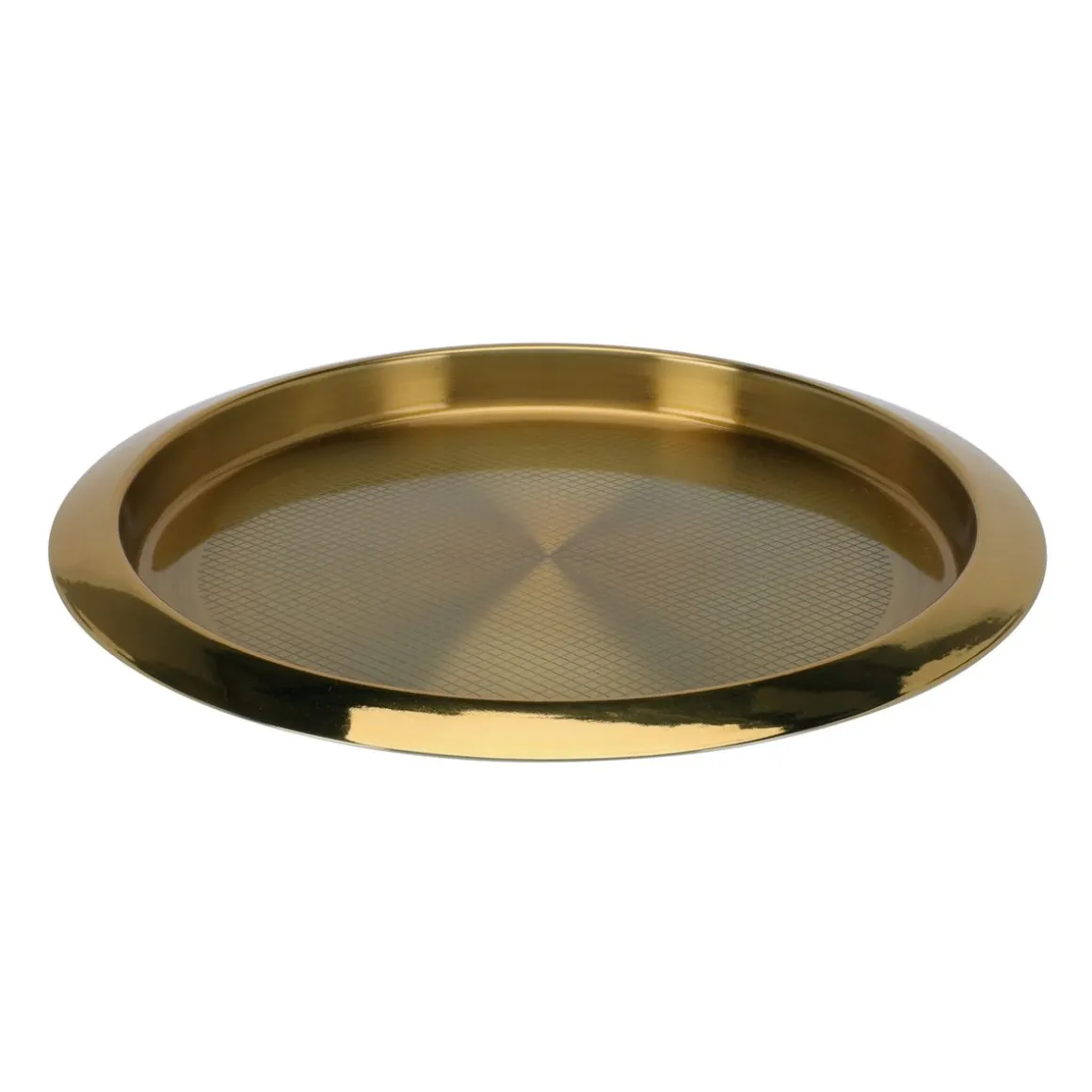 Tablett Edelstahl rund 35 x 3 cm gold