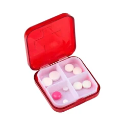 Tablettenbox 4 Fächer 7 x 7 cm