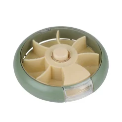 Tablettenbox rund 7 Tage 10 cm grün/beige