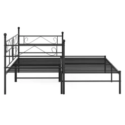 Tagesbett Schlafsofa ausziehbar Metall ISALINE 90/180 x 190 cm schwarz