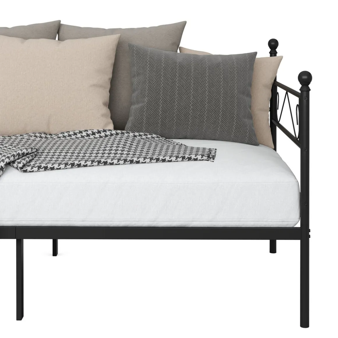 Tagesbett Schlafsofa Metall ISALINE 90 x 190 cm schwarz