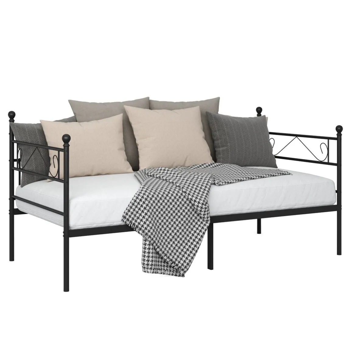 Tagesbett Schlafsofa Metall ISALINE 90 x 190 cm schwarz
