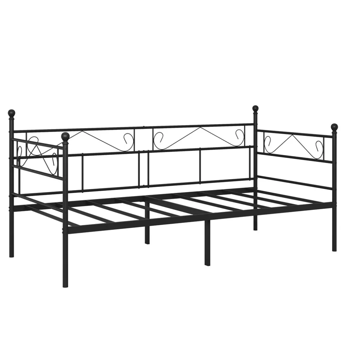 Tagesbett Schlafsofa Metall ISALINE 90 x 190 cm schwarz