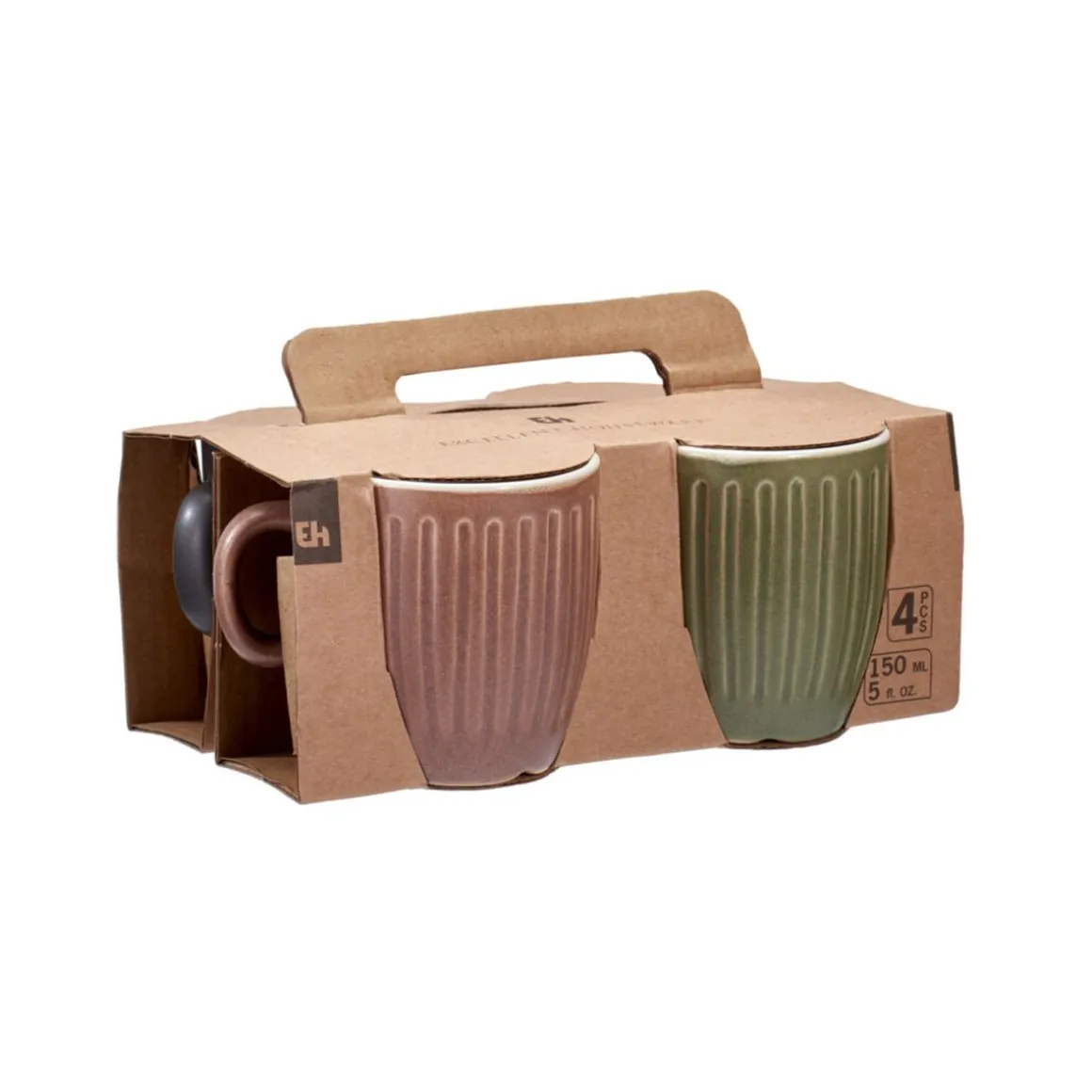 Tasse Set Steingut 150 ml 4-teilig