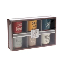 Tasse Set Steingut Retro 120 ml 6-teilig