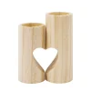 Teelichthalter Set Holz 2-teilig natur