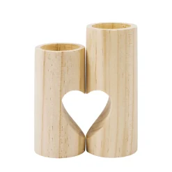 Teelichthalter Set Holz 2-teilig natur