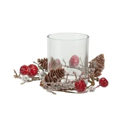 Teelichthalter Weihnachtsdeko Glas 12 x 12 cm