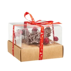 Teelichthalter Weihnachtsdeko Glas 12 x 12 cm