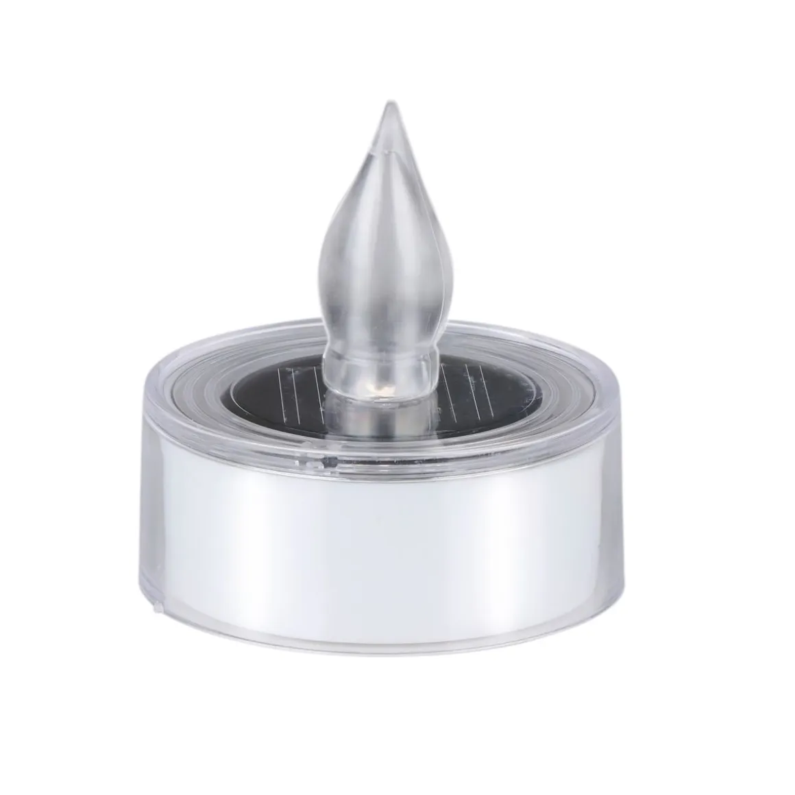 Teelicht solar 6 x 5 cm 2er Set silber
