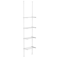 Teleskopregal mit 4 Ablagen 165 - 297 cm weiss