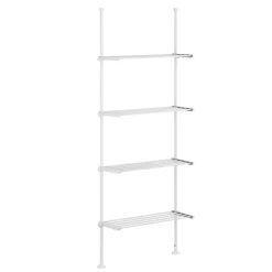 Teleskopregal mit 4 Ablagen 165 - 297 cm weiss