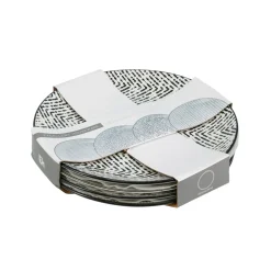Teller Set Porzellan 23 cm 4-teilig weiss/schwarz