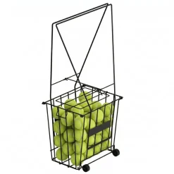 Tennisball Sammelkorb Stahl mit Rollen 91 x 25 x 30 cm schwarz