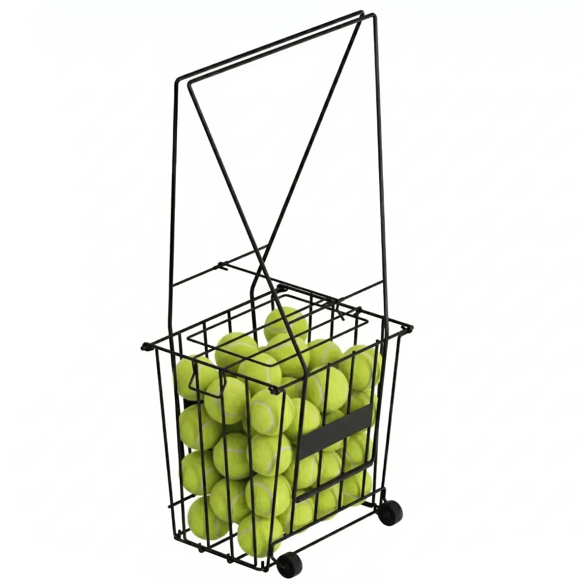 Tennisball Sammelkorb Stahl mit Rollen 91 x 25 x 30 cm schwarz