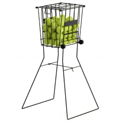 Tennisball Sammelkorb Stahl mit Rollen 91 x 25 x 30 cm schwarz