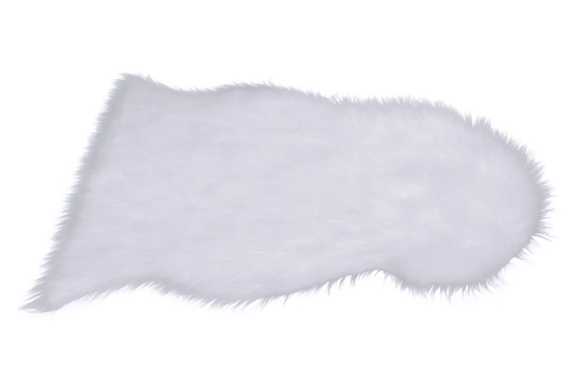 Teppich Kunstfell 90 x 60 cm weiss