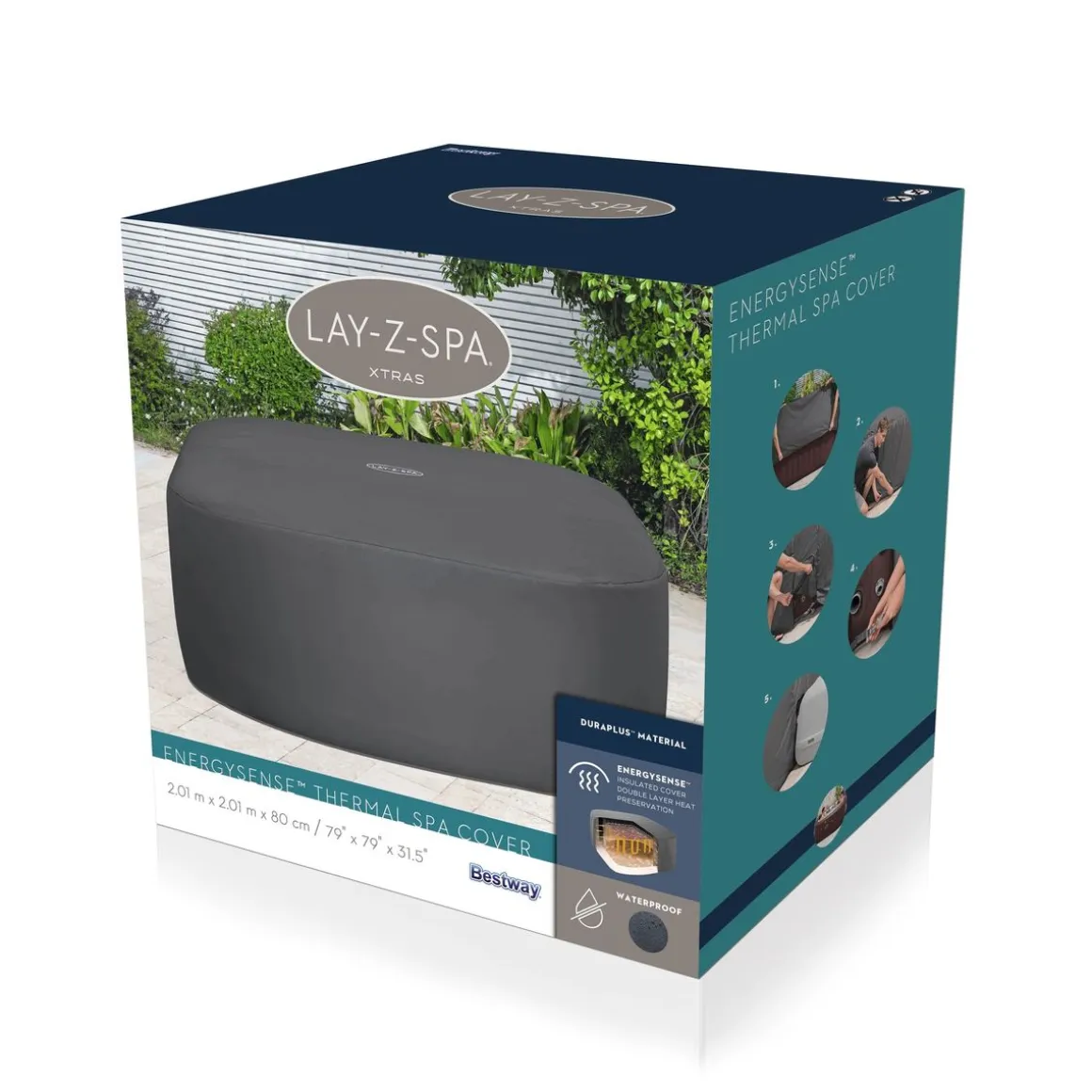 Thermoabdeckung für Lay-Z-Spa Whirlpool eckig 201 x 201 x 80 cm