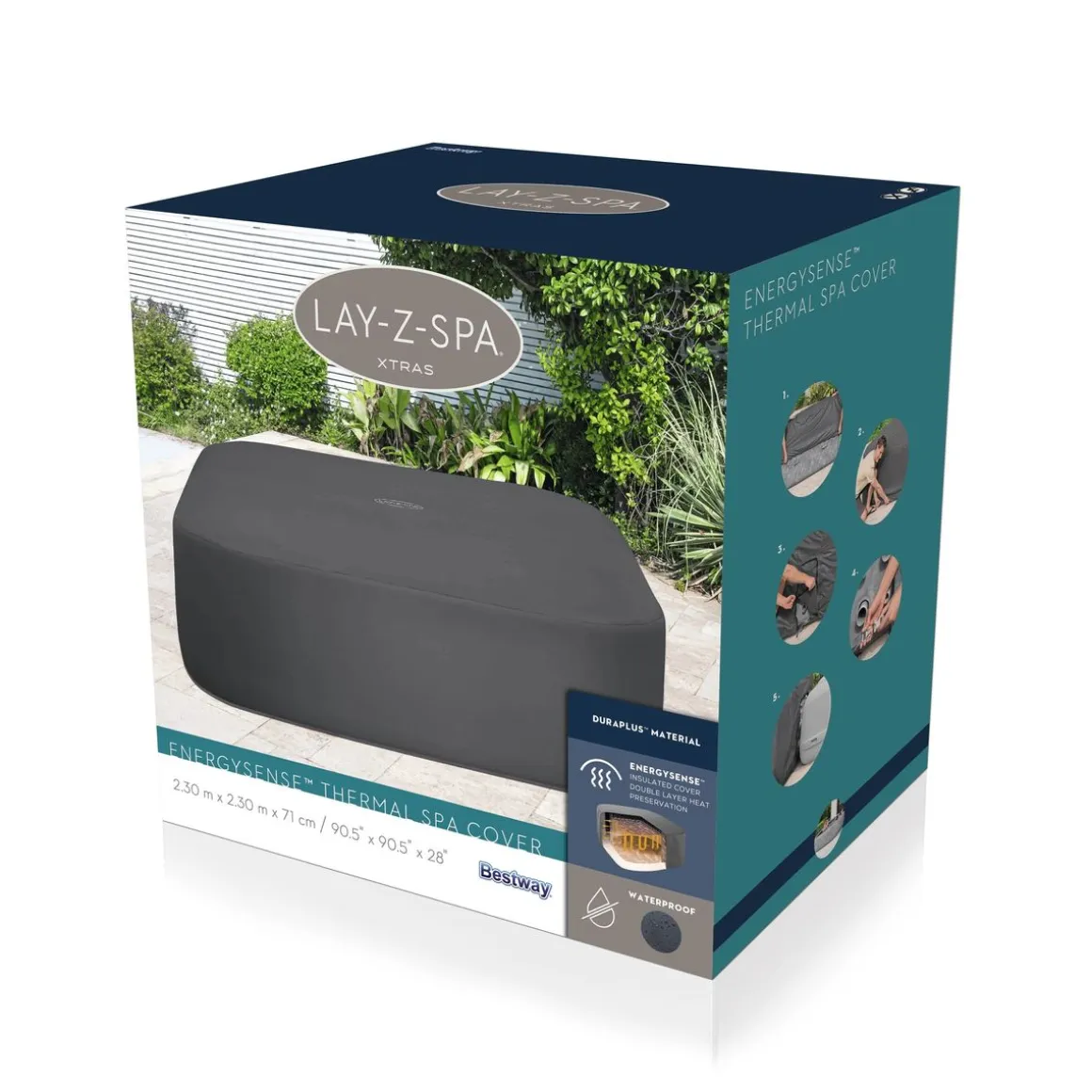 Thermoabdeckung für Lay-Z-Spa Whirlpool eckig 230 x 230 x 71 cm