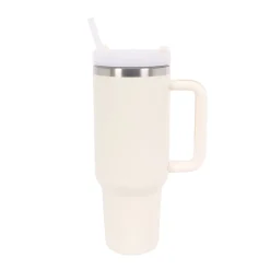 Thermobecher mit Strohhalm 1.1L creme