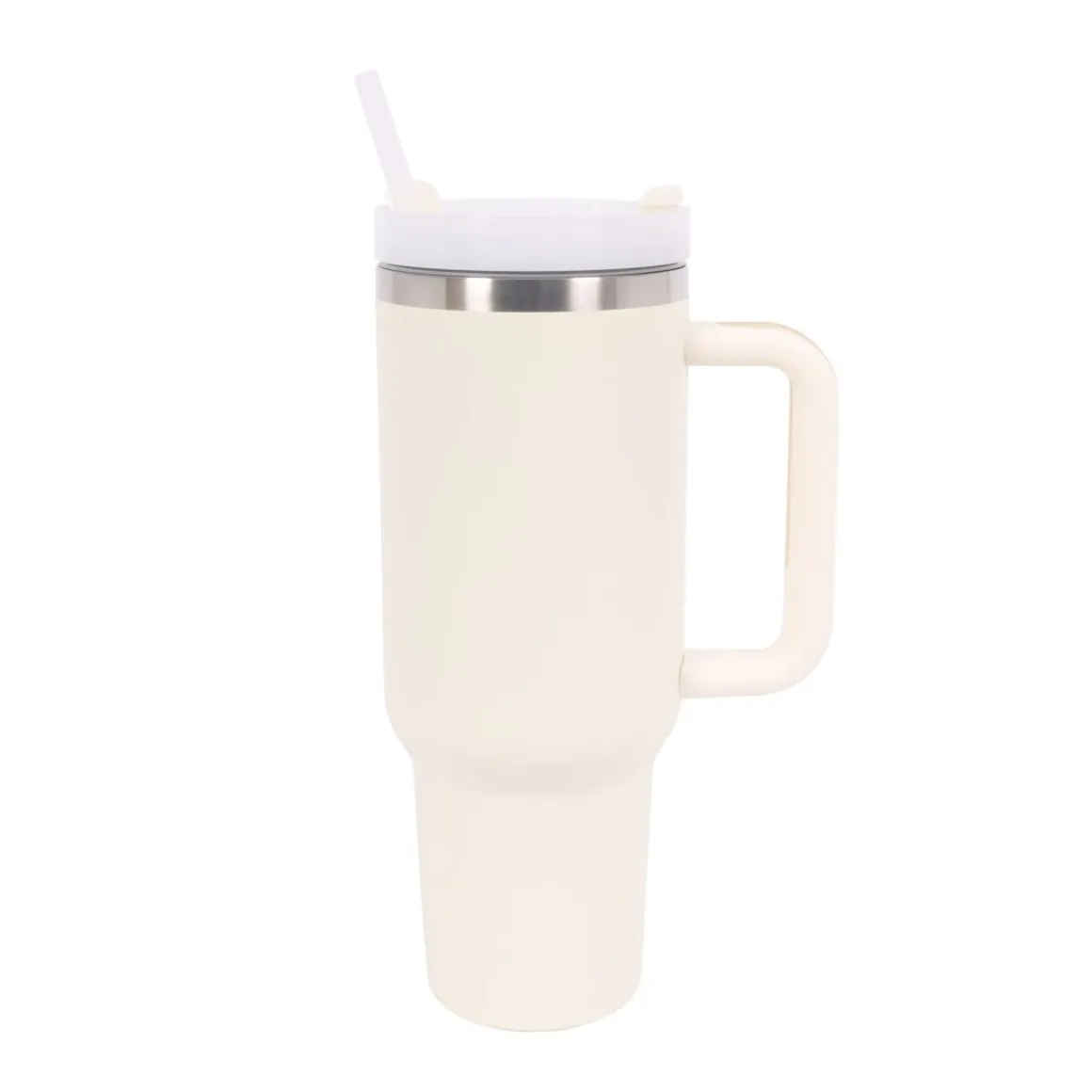Thermobecher mit Strohhalm 1.1L creme