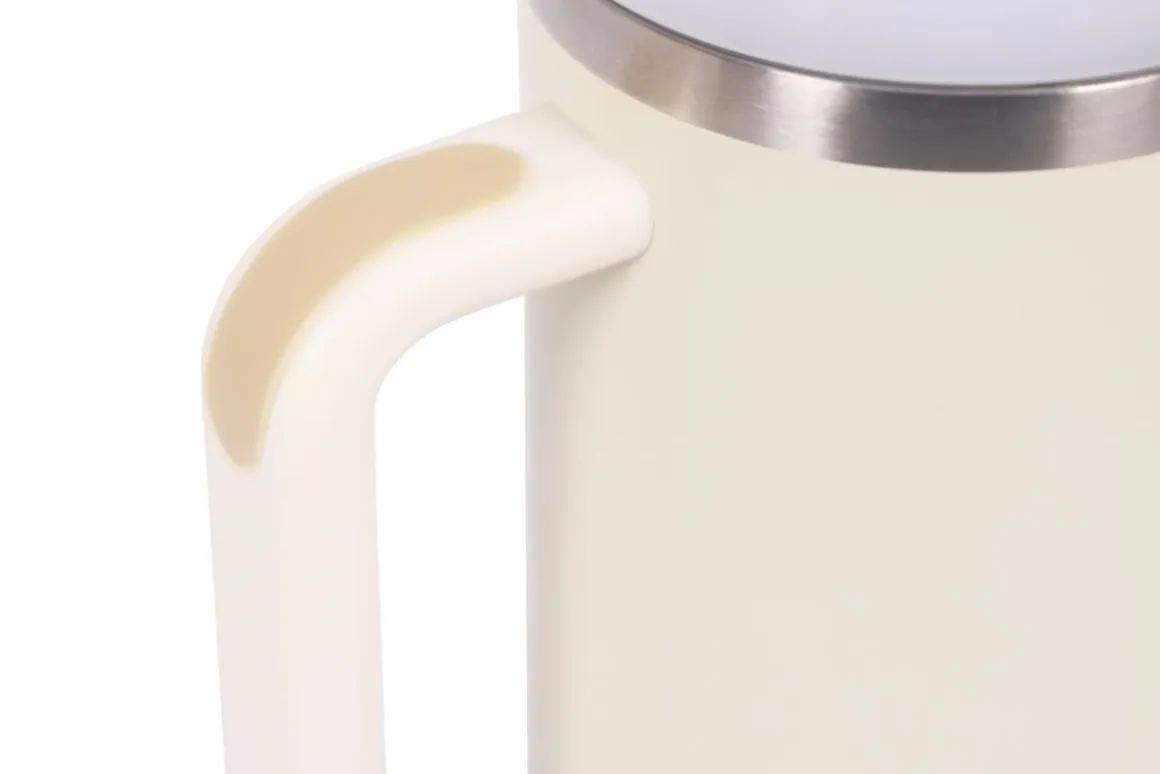Thermobecher mit Strohhalm 1.1L creme