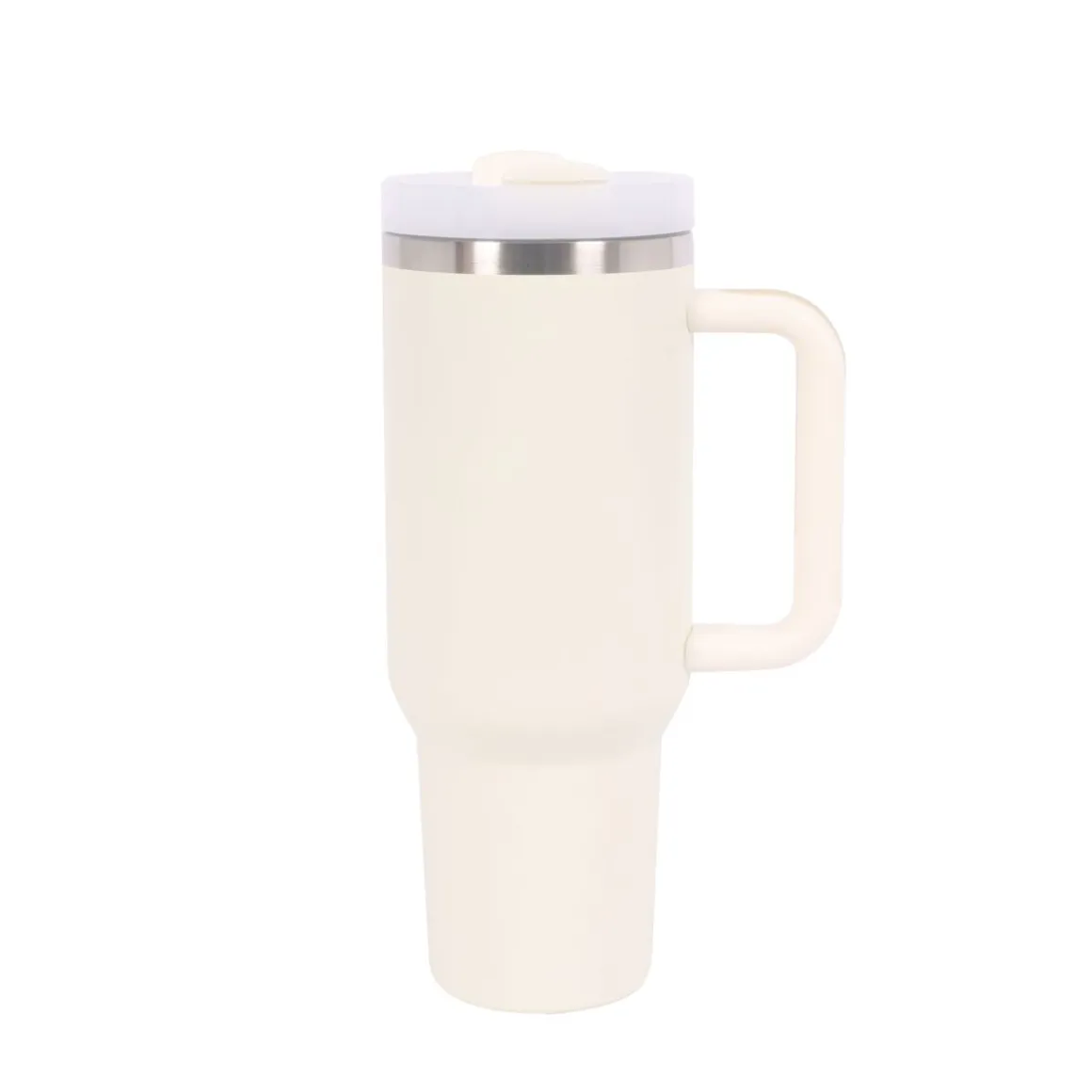 Thermobecher mit Strohhalm 1.1L creme