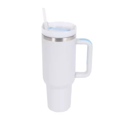 Thermobecher mit Strohhalm 1.1L weiss
