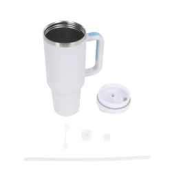 Thermobecher mit Strohhalm 1.1L weiss