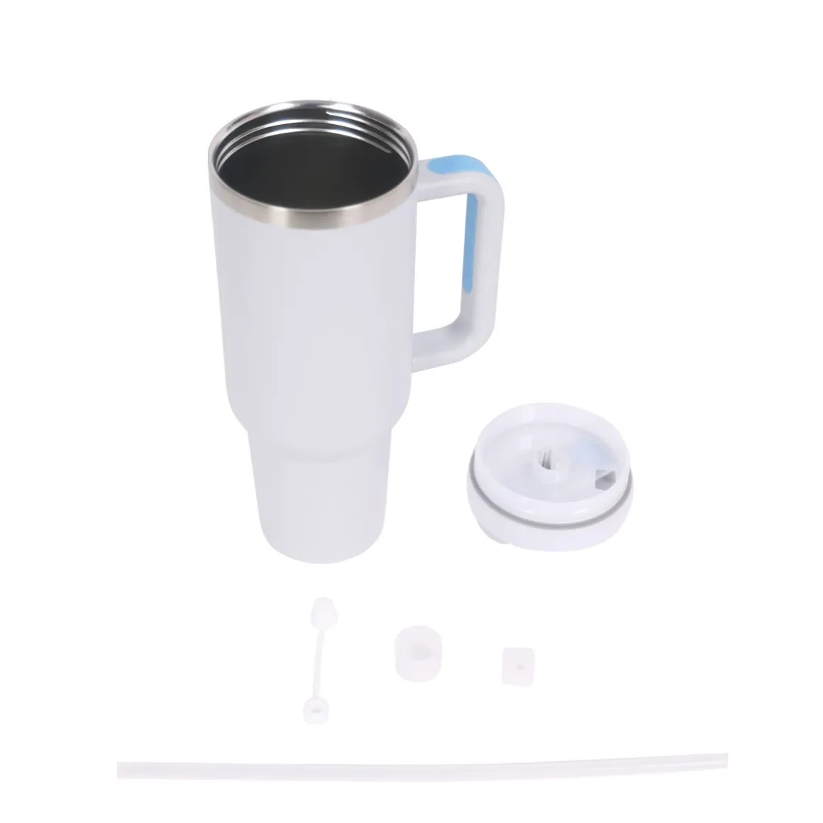 Thermobecher mit Strohhalm 1.1L weiss