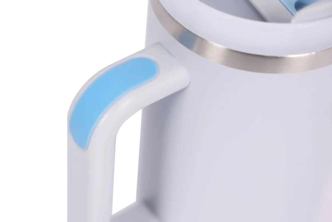 Thermobecher mit Strohhalm 1.1L weiss