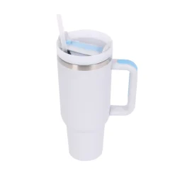 Thermobecher mit Strohhalm 1.1L weiss
