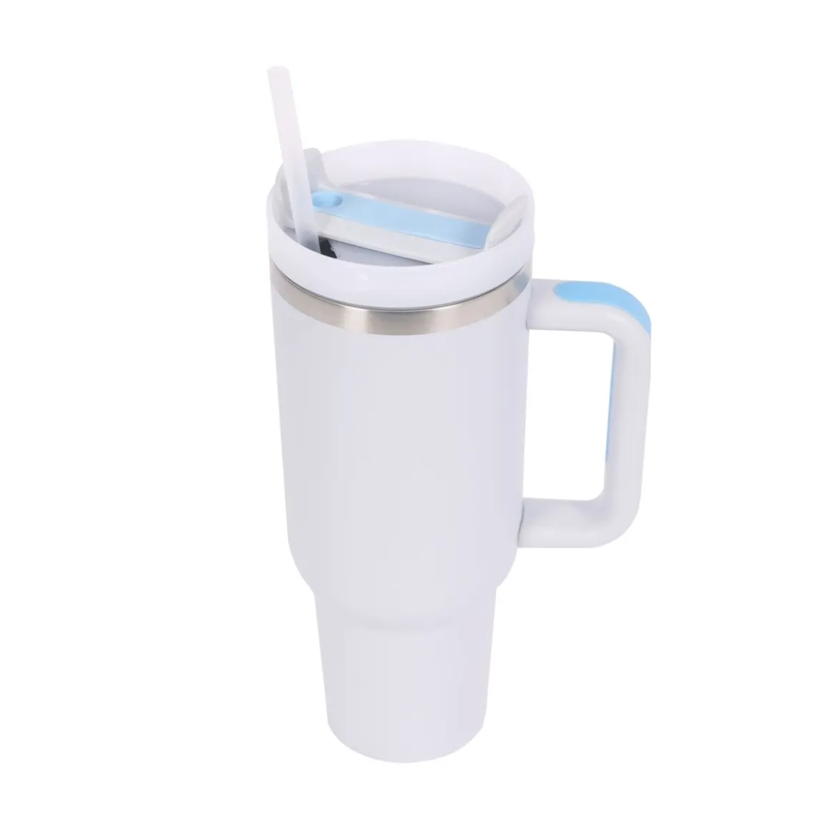 Thermobecher mit Strohhalm 1.1L weiss